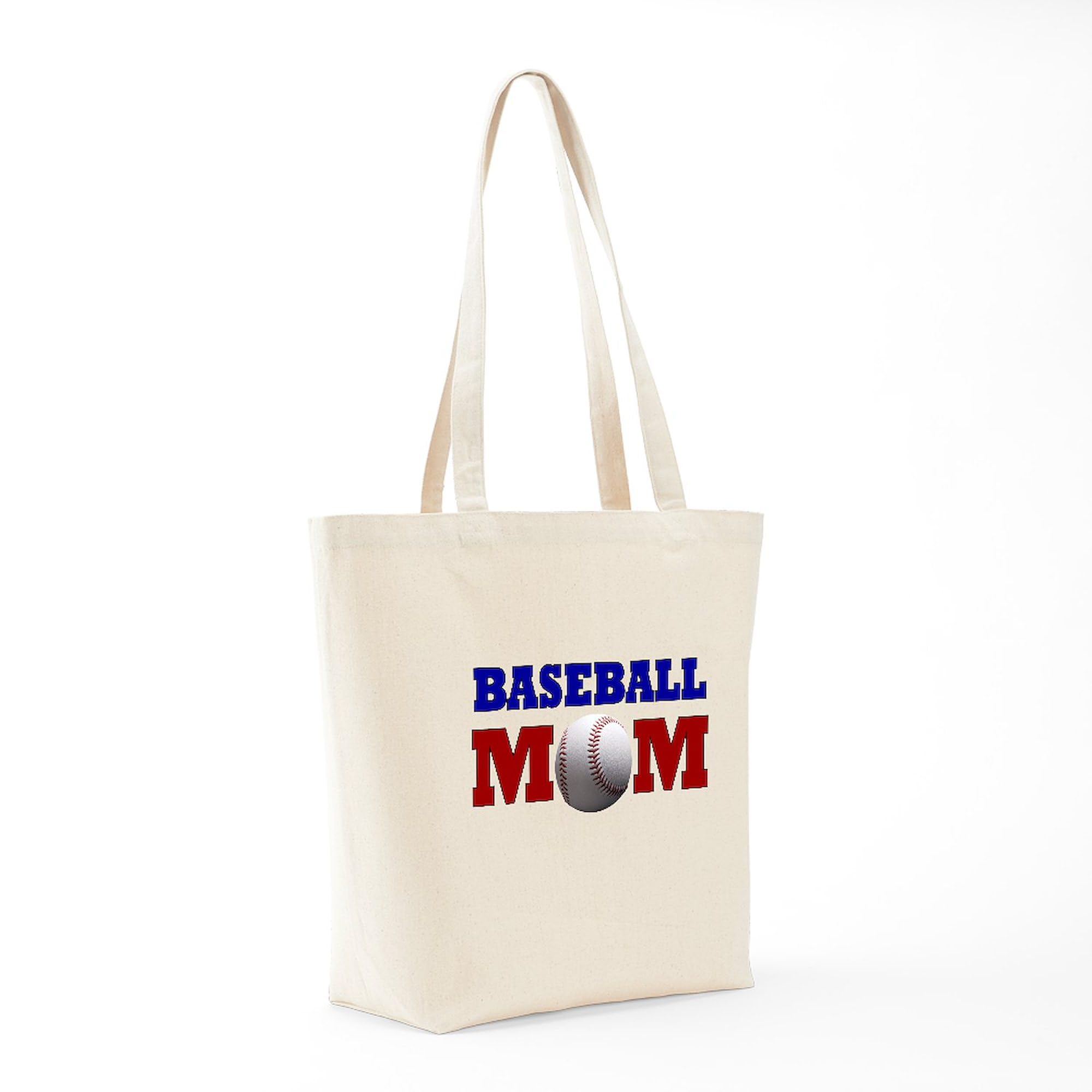 Baseball Mom Tote Bag - Natural Canvas Reusable Shopping Bag for Groceries, Beach, and Everyday Use