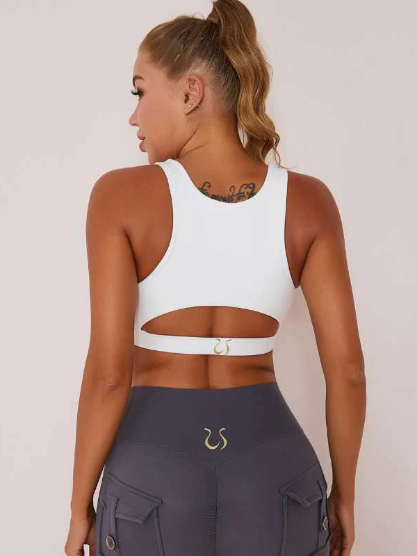 ZASUWA Women's Sexy Cutout Sports Bra - High Support Workout Top for Yoga, Gym & Running