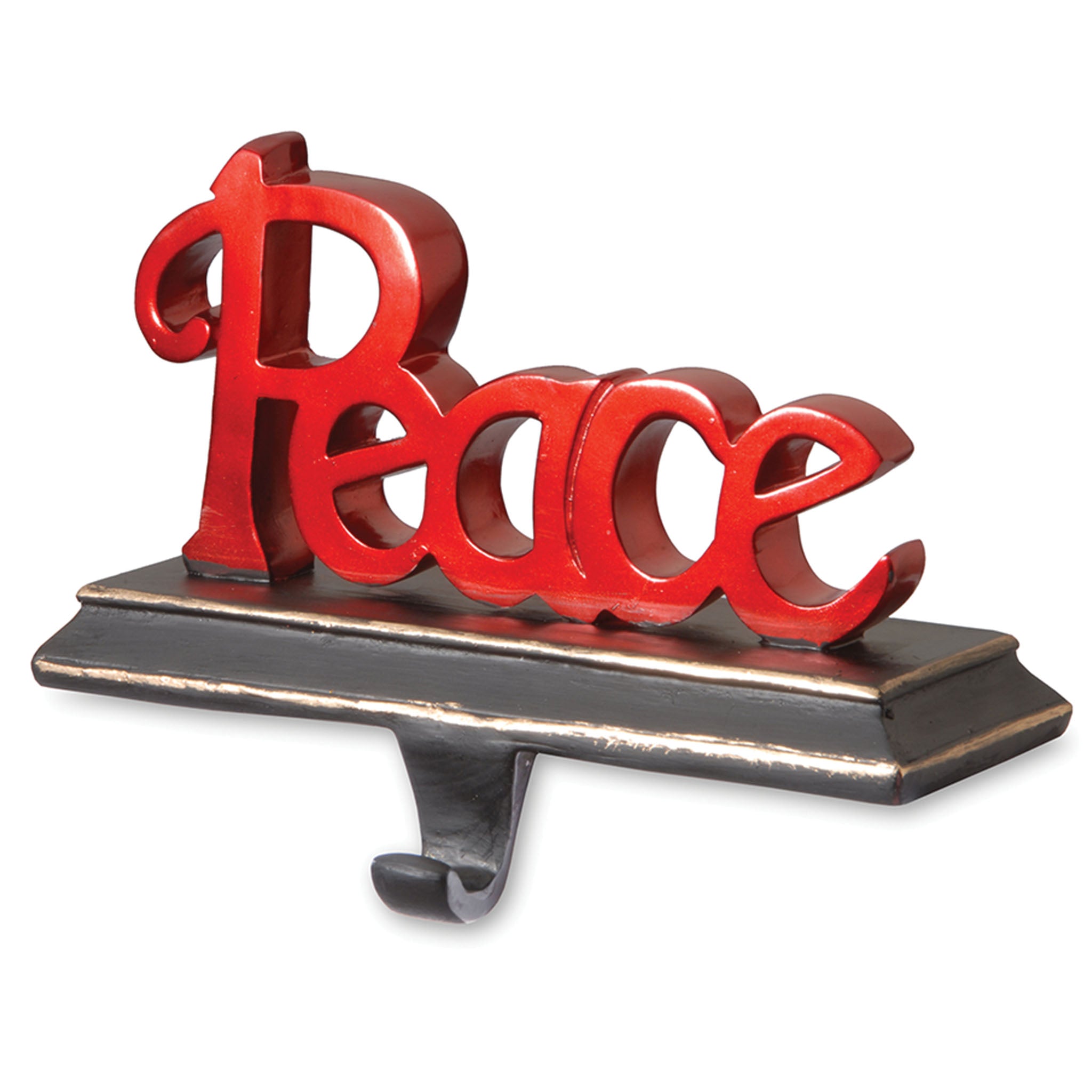 8.7 Inch Christmas Peace Stocking Holder - Elegant Holiday Decor for Fireplace Mantel, Staircase, or Wall - Perfect for Festive Home Decoration