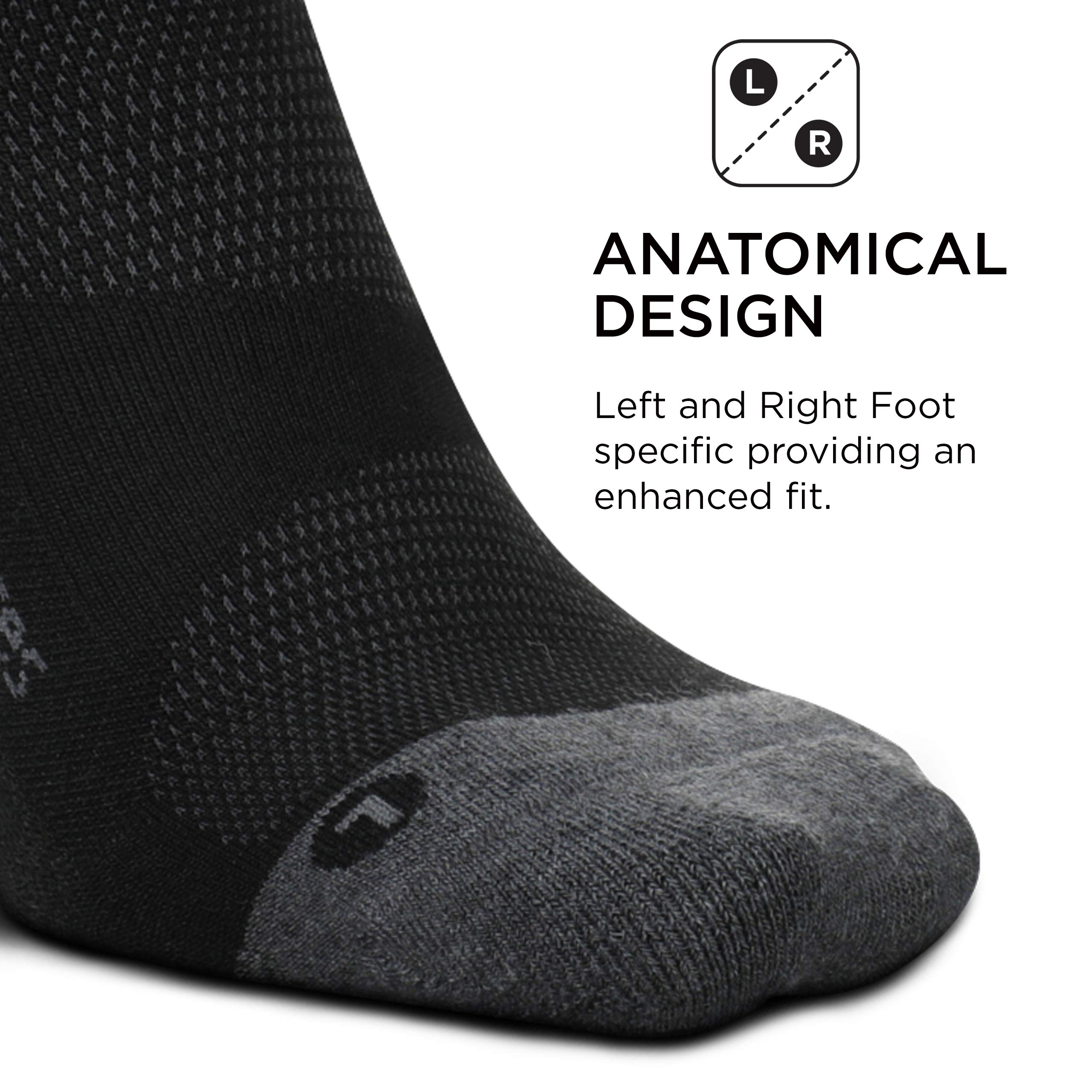 Feetures Elite Max Cushion No Show Tab Ankle Socks - High Performance Running & Athletic Socks with Targeted Compression - Breathable & Cushioned for Sports & Workouts - Black, Medium (6-Pack) - Perfect for Marathon Training, Gym Sessions & Everyday Wear