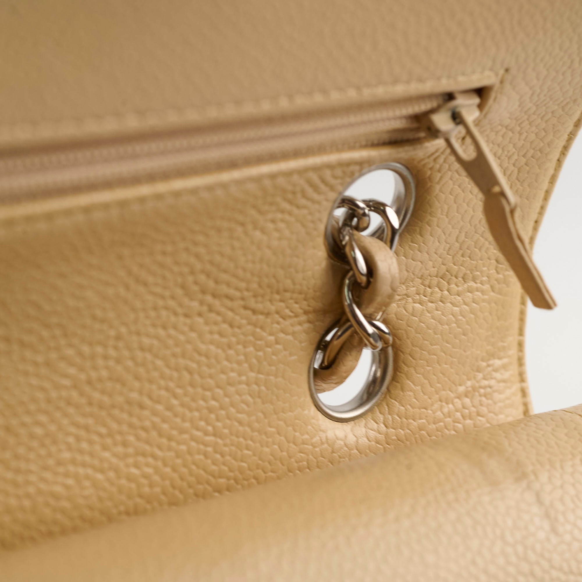 Chanel Medium/Large Caviar Double Classic Flap Bag in Beige - Luxury Handbag for Women, Perfect for Work, Parties & Everyday Use