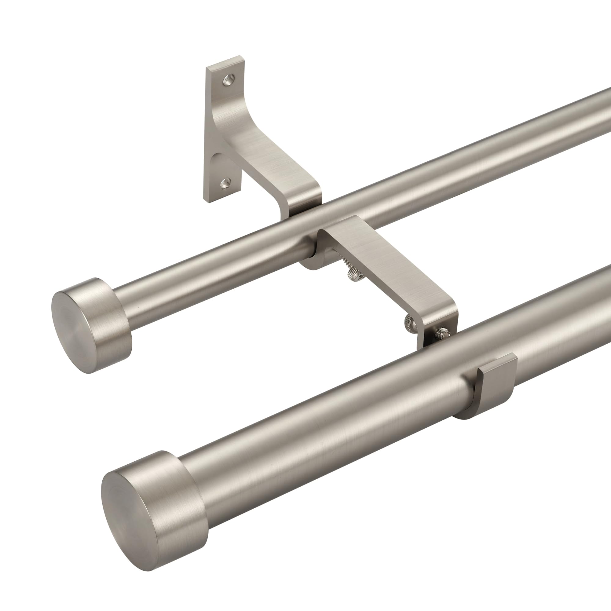 72-144 Inch Adjustable Double Curtain Rod Set - 1