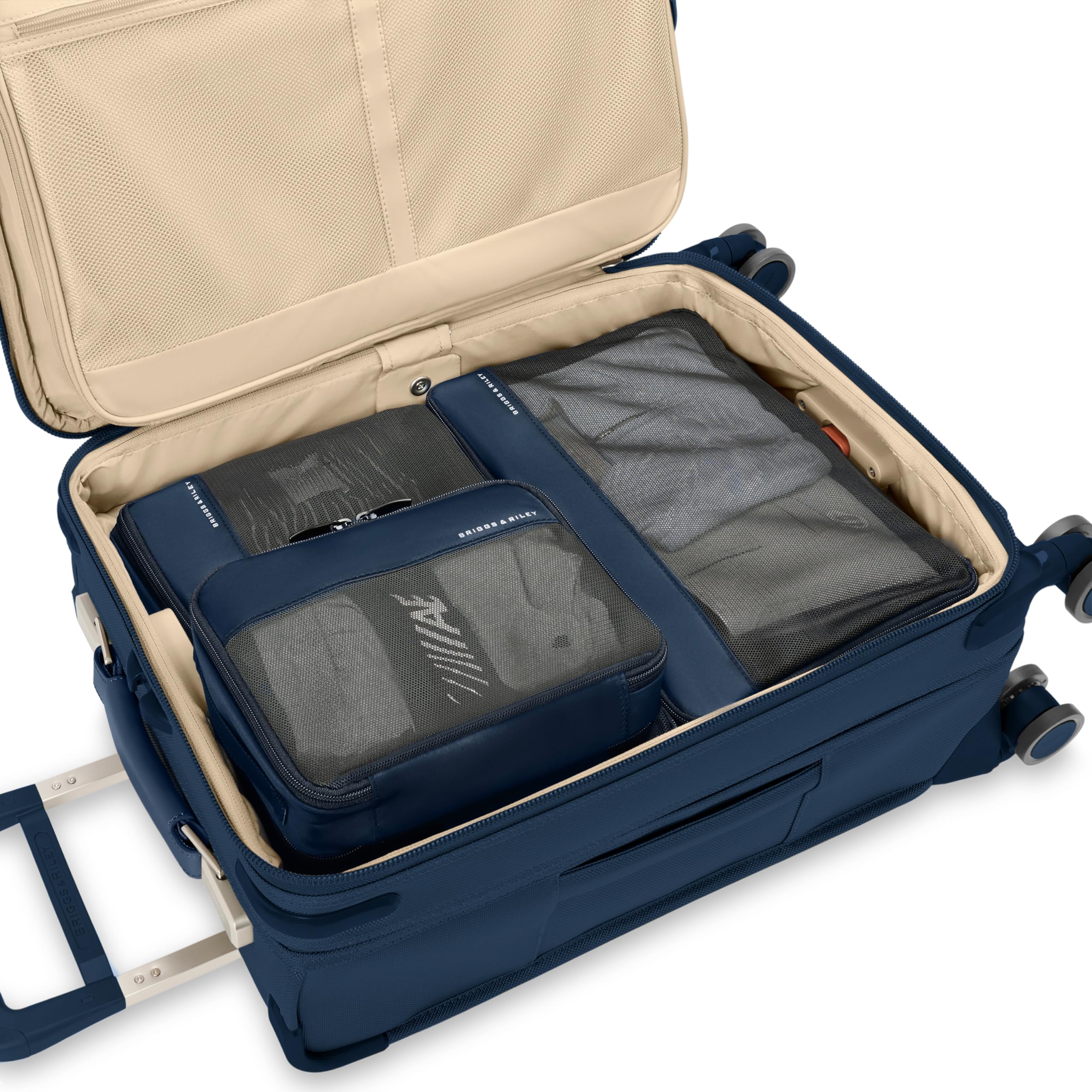 Briggs & Riley Compression Packing Cubes Set for Travel - Navy Blue Carry-On Organizer for Clothes & Accessories | Perfect for Business Trips, Vacations & Weekend Getaways