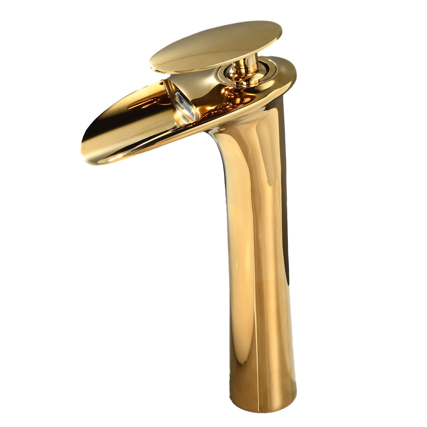 Gold Waterfall Bathroom Vessel Sink Faucet - Single Hole Brass Vanity Tap by SHUNLI | Modern Bathroom Upgrade for Luxury Homes & Spa Retreats