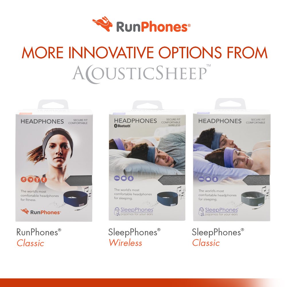 AcousticSheep RunPhones Wireless Bluetooth Headphones for Running & Workouts - Sweatproof Sports Earbuds with Flat Speakers & 10-Hour Battery - Perfect for Jogging, Gym Training & Outdoor Activities (Swift Black, Size S)