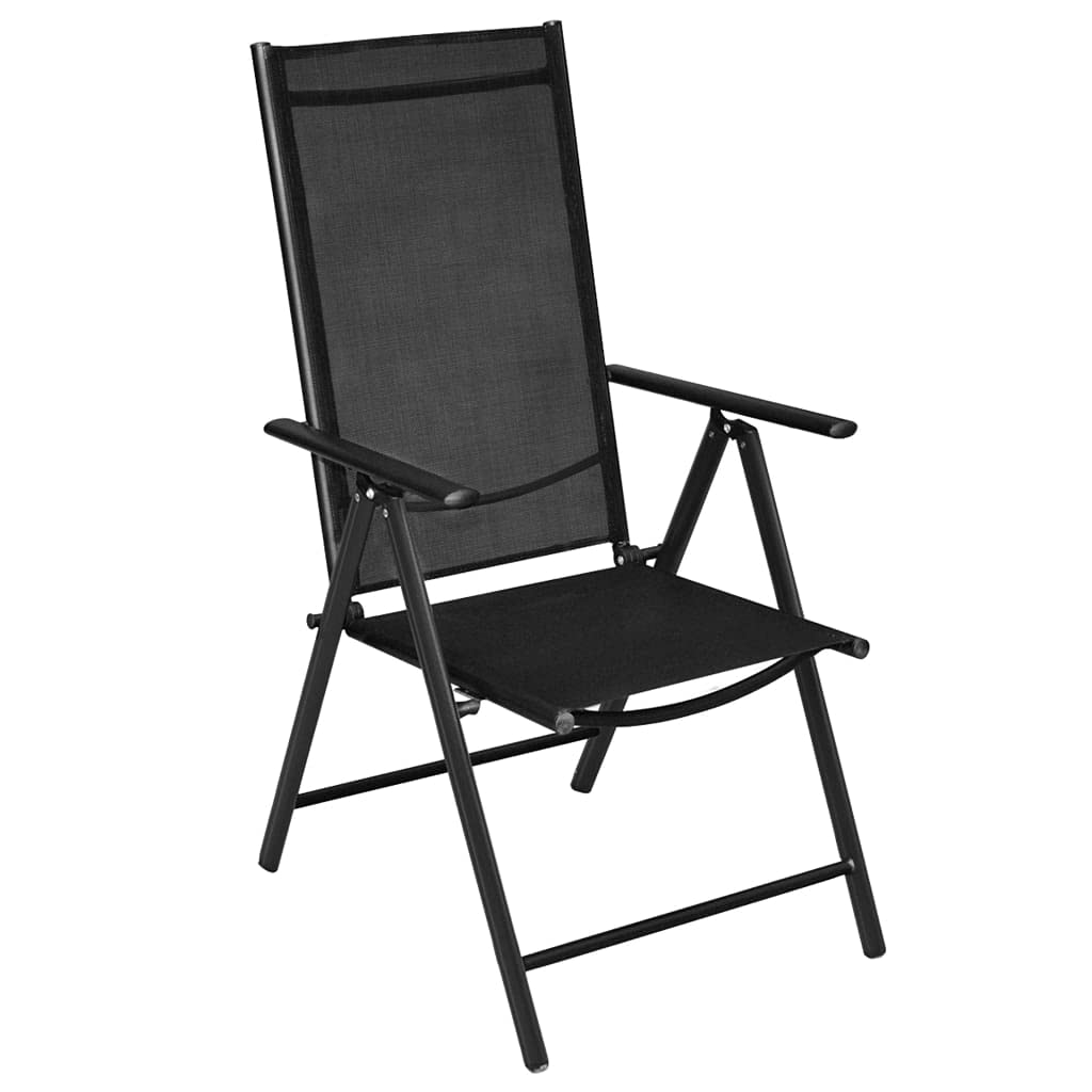 4-Pack Folding Patio Chairs - Lightweight Aluminum Frame & Durable Textilene Fabric in Black - Perfect for Outdoor, Poolside, Garden, and Backyard Relaxation