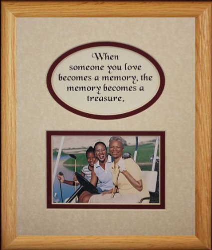 8x10 Memory is a Treasure Picture & Poetry Photo Frame - Cream/Burgundy Mat - Memorial Bereavement Sympathy Condolence Gift - Perfect for Funeral, Memorial Service & Home Remembrance