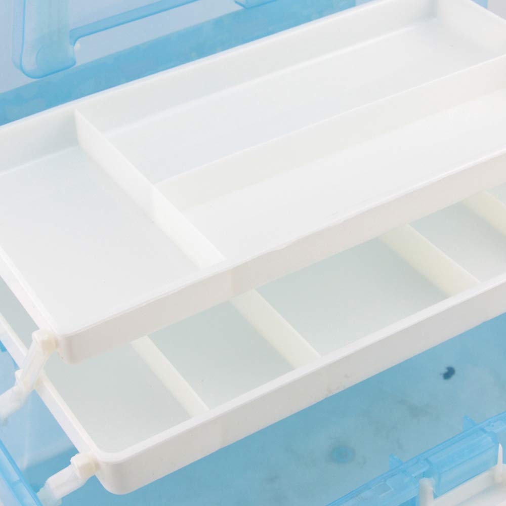 3-Tier Plastic Craft Caddy Box with Cantilever Design - Organizer for Pencils, Paints, Pastels & Art Supplies | Perfect for Artists, Students & DIY Craft Storage