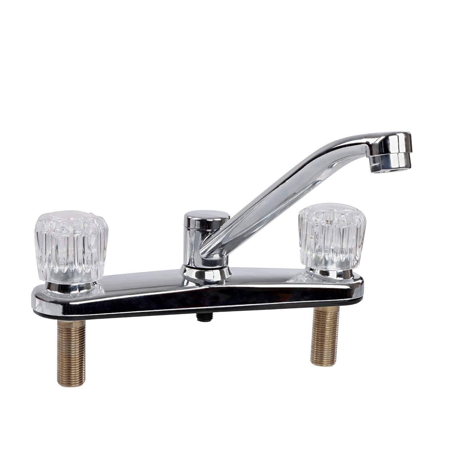 Empire Faucets Plastic RV Faucet with Sprayer - Chrome RV Kitchen Sink Faucet Replacement - 2 Handle 4 Hole 8 Inch Chrome Finish - Perfect for RV, Camper, and Mobile Home Kitchen Upgrades