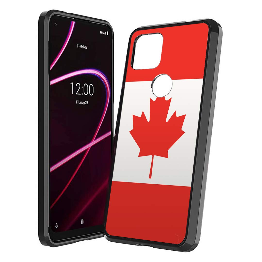 Moriko Case for T-Mobile Revvl 4 Plus - Slim Shockproof Protective Cover | Cute Kawaii Design for Women & Girls | Canada Flag Theme | Perfect for Daily Use & Travel