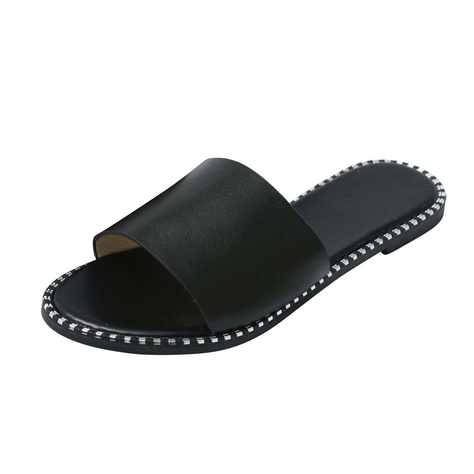Women's Casual One Strap Slide Sandals - Comfortable Flat Slip-On Dressy Sandals for Women | Perfect for Beach, Vacation, and Everyday Wear