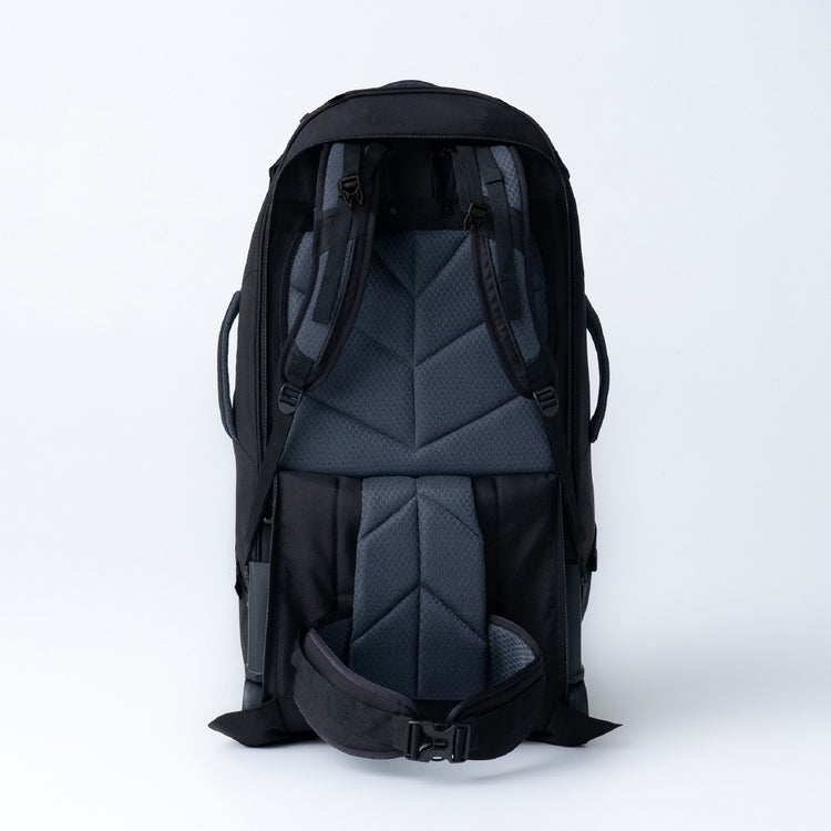 65L (+20L) Black Wolf Grand Tour II Wheeled Duffle Bag with Backpack Straps - Travel, Camping & Outdoor Adventures Gear