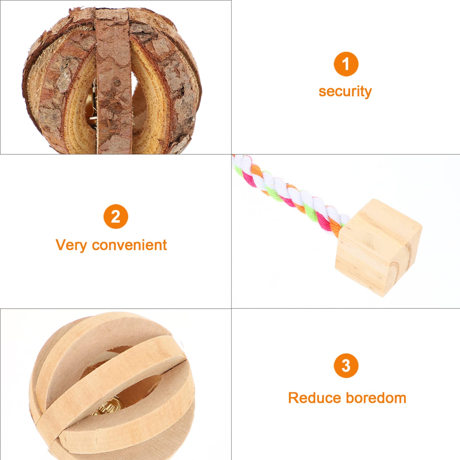 Balacoo 8PCS Natural Wood Hamster Chew Toys - Small Animal Teething Toys for Hamsters, Chinchillas & Rabbits - Wooden Play Hut & Running Cave for Pet Enrichment & Dental Health - Perfect for Cage Accessories & Playtime Fun