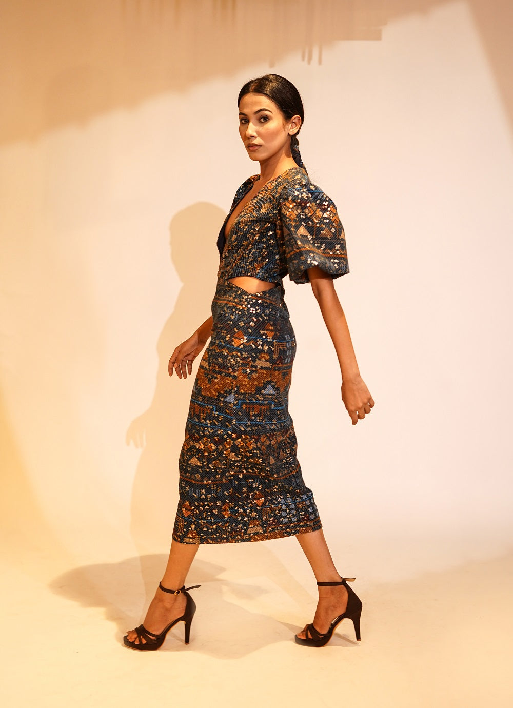 Midnight Blue Aztec Print Dress - Boho Chic Maxi Dress for Women | Perfect for Festivals, Vacations & Casual Outings