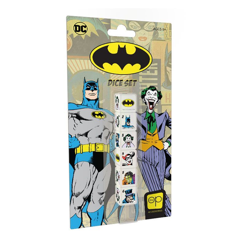 Batman 6-Piece D6 Dice Set for Tabletop RPG Games, Dungeons & Dragons, Board Games - Perfect for Collectors and Gamers