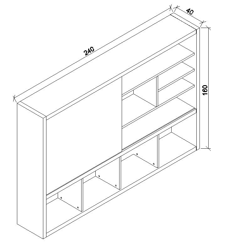 DAXTON 2.4M Display Unit - Warm Oak & Black Finish for Retail Stores, Boutiques & Home Decor