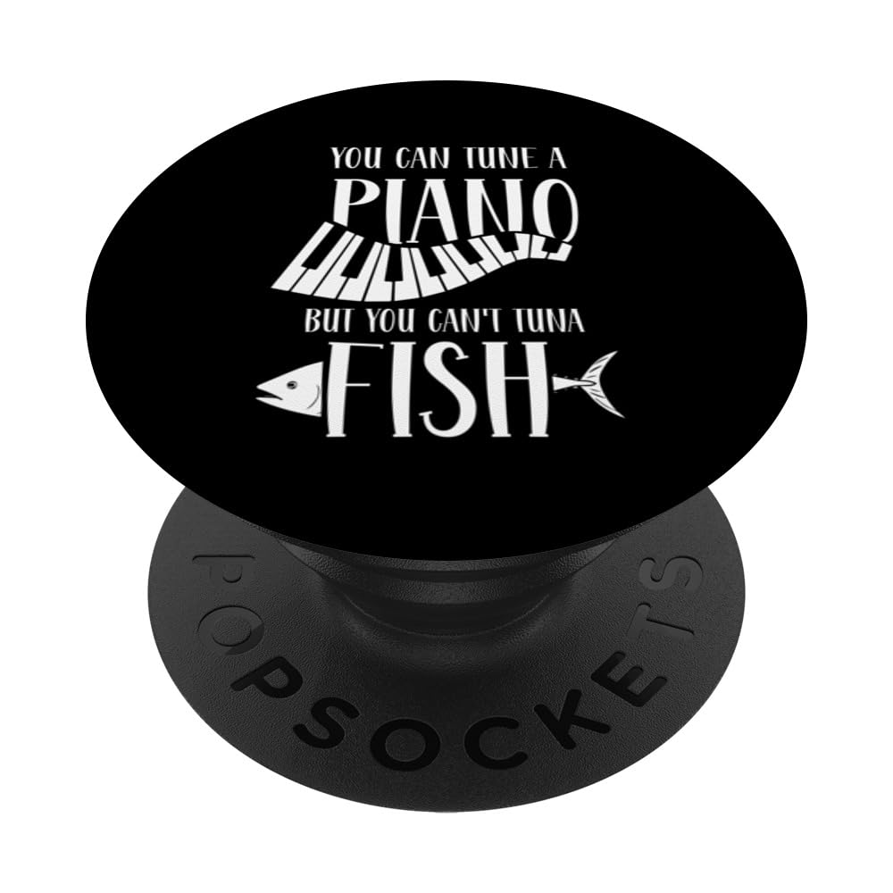 Funny Piano Tuna Fish PopSockets PopGrip - Adhesive Phone Grip & Stand for iPhone, Samsung, Smartphones - Perfect for Music Lovers, Office, Commute & Daily Use