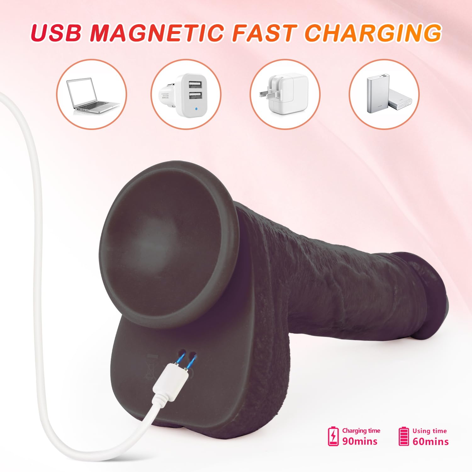 Realistic Thrusting Dildo Vibrator for Women - Remote Control Strap-On Adult Sex Toy with Multi-Speed Vibrations & Thrusting Modes for G-Spot, Vaginal & Anal Stimulation (Brown) | Perfect for Solo Play, Couples & BDSM Exploration