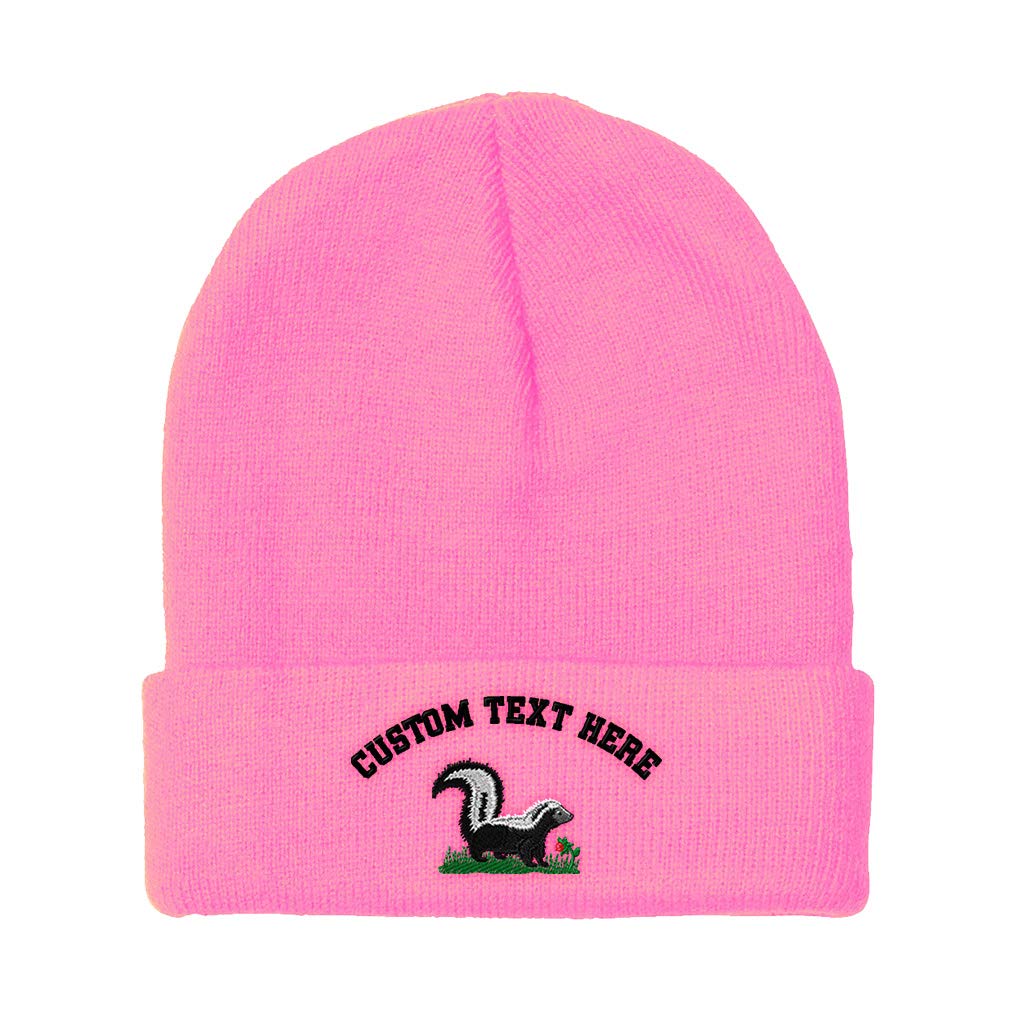 Men's & Women's Skunk A Embroidery Winter Beanie Hat - Acrylic Skull Cap for Cold Weather - One Size Fits All - Perfect for Outdoor Activities & Casual Wear
