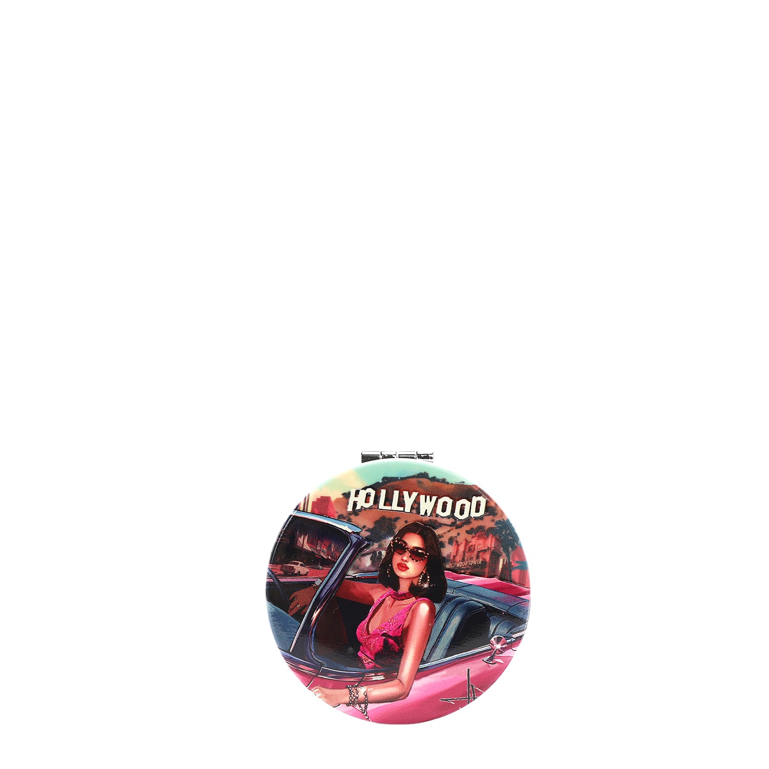 Round Compact Mirror with Case - Portable Travel Makeup Mirror for Women & Men - Perfect for Home, Office, Travel, and Handbag Essentials