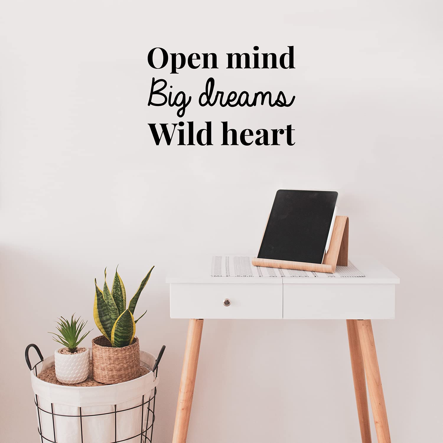 Vinyl Wall Art Decal - Open Mind Big Dreams Wild Heart - 12.5
