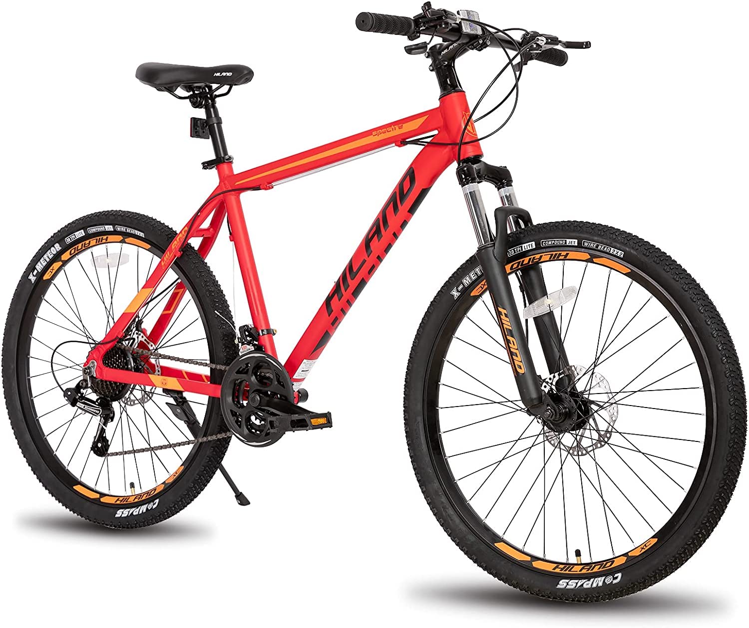 Hiland Men's & Women's Mountain Bike - 26 Inch Wheels, 3/6 Spoke, Shimano 21-Speed Gears, Lightweight Aluminum Frame with Disc Brake - Perfect for Trail Riding, Commuting & Outdoor Adventures
