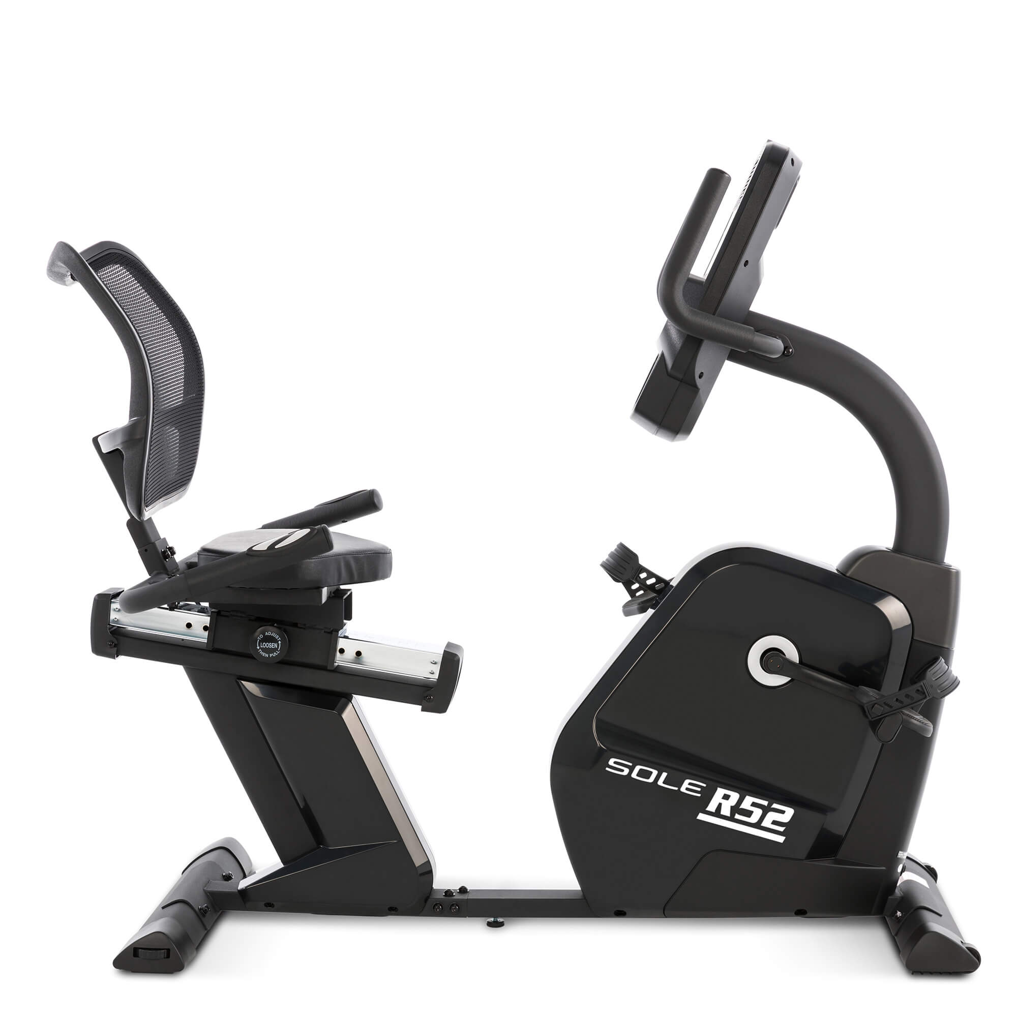 SOLE R52 Recumbent Exercise Bike - Low Impact Cardio Workout Machine for Home Gym - Perfect for Seniors & Physical Therapy