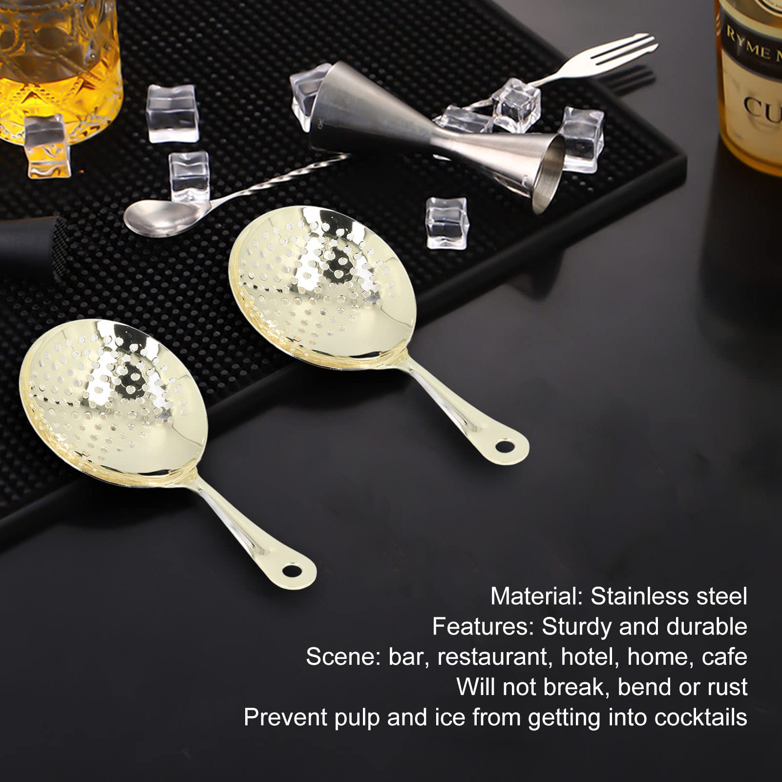 Premium Stainless Steel Bar Strainer - Durable & Efficient Cocktail Strainer for Bartenders, Home Bars & Cocktail Enthusiasts | Perfect for Mixing Martinis, Mojitos & Craft Cocktails