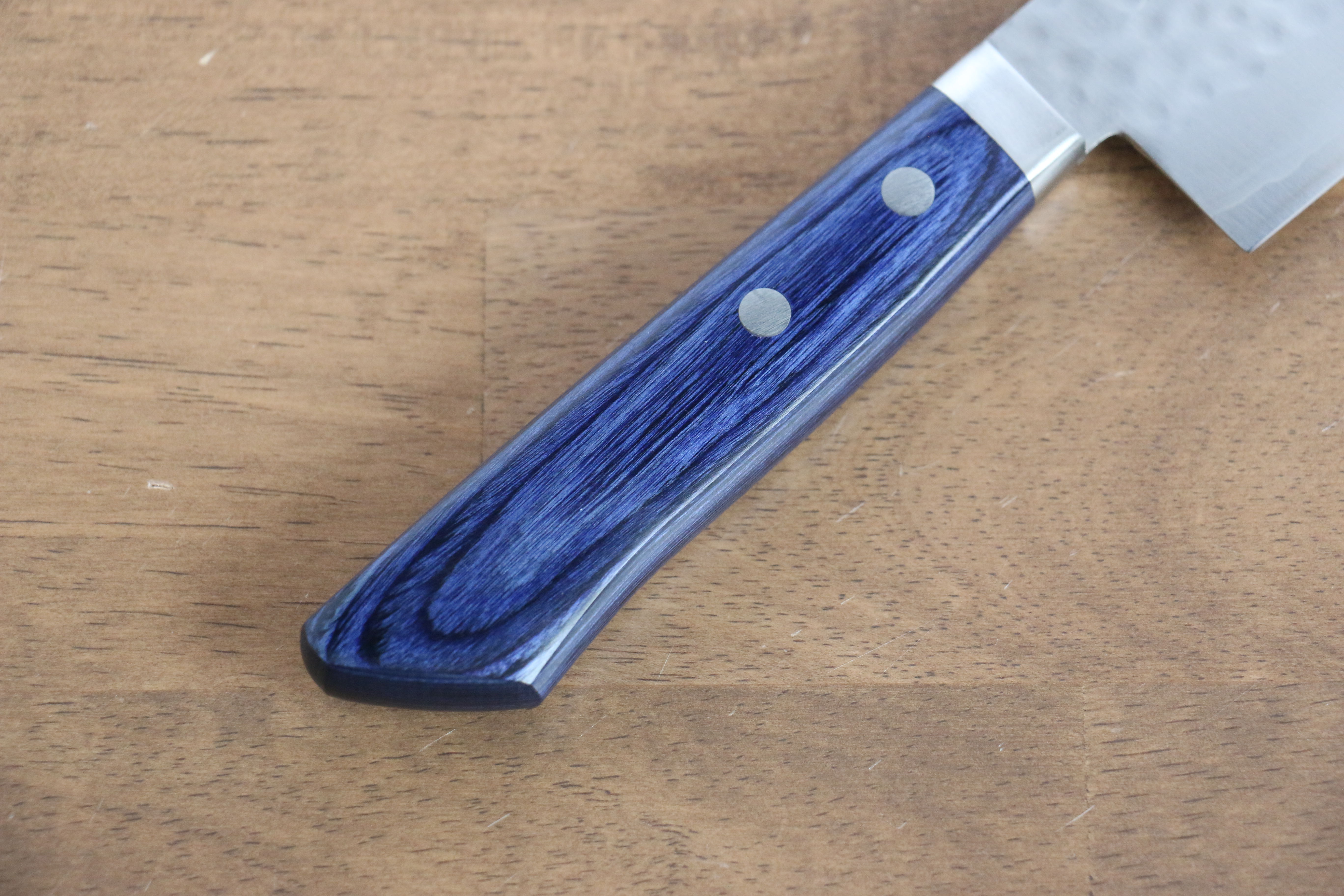 Premium Kunihira Kokuryu VG10 Hammered Usuba Knife 165mm - Japanese Blue Pakka Wood Handle - Professional Chef Knife for Sushi, Vegetables & Precision Cutting