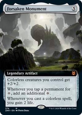 Magic: The Gathering - Forsaken Monument Foil Extended Art Card - Zendikar Rising MTG Collectible - Perfect for Commander Decks & MTG Tournaments
