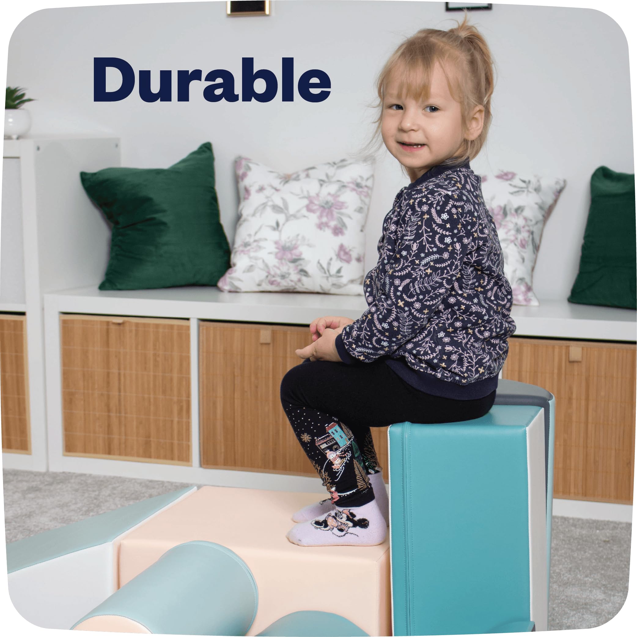 IGLU Soft Play Discoverer Set for Toddlers 1-3 Years - Montessori Climbing Foam Blocks with Anti-Slip Surface (7 Shapes, Pastel) - Perfect for Indoor Playrooms, Daycare Centers & Safe Toddler Exploration
