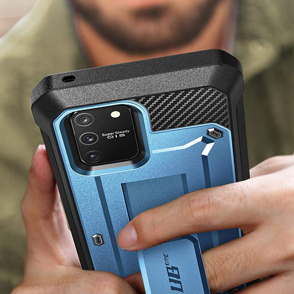 Samsung Galaxy S10 Lite Unicorn Beetle Pro Full-Body Rugged Holster Case - Heavy Duty Protection with Kickstand, Metallic Blue - Perfect for Outdoor, Work & Extreme Sports
