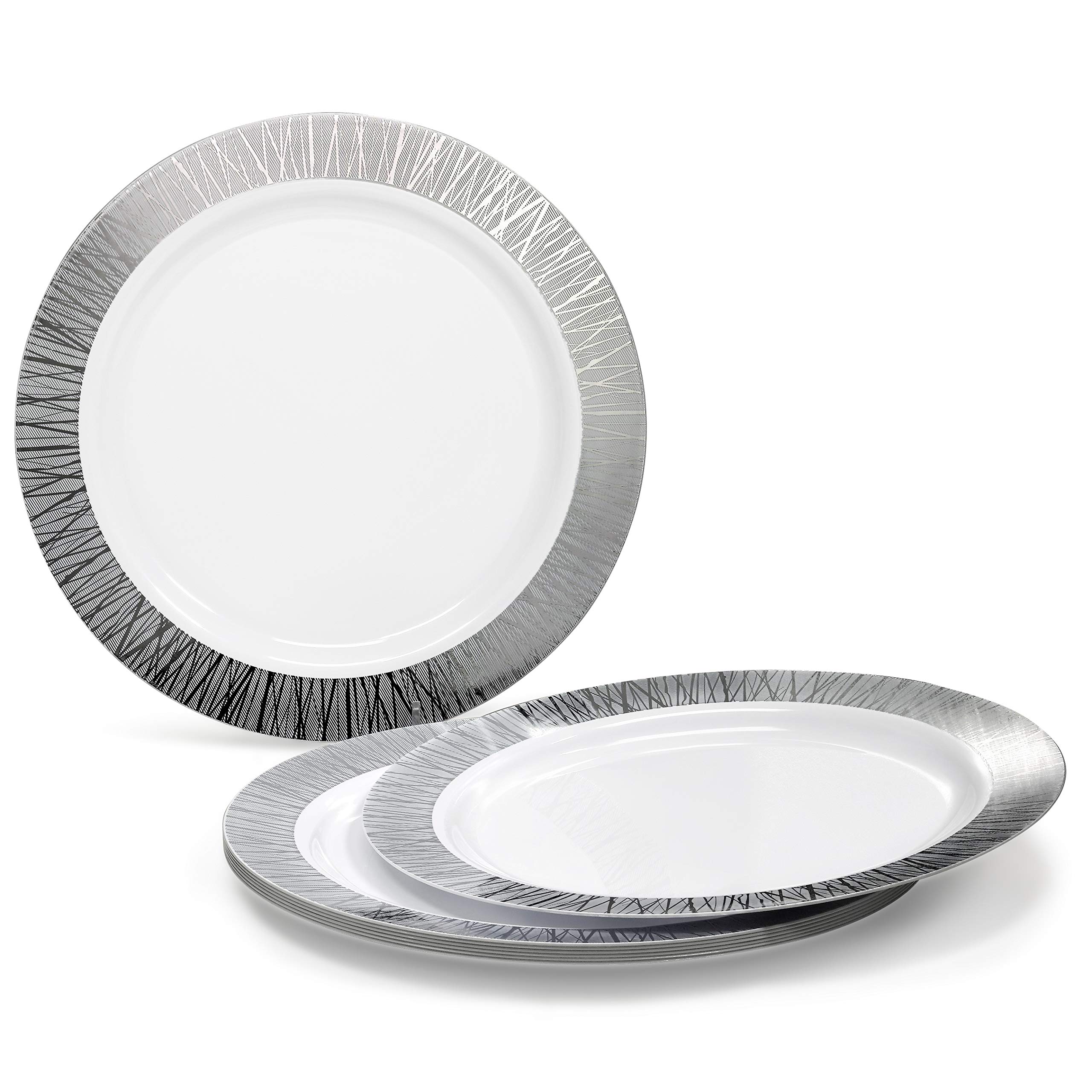 40-Pack Disposable Plastic Plates for Wedding & Party (7.5