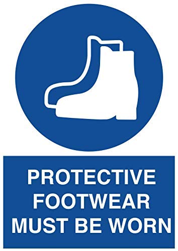 12x18 Aluminum Safety Sign - 'Protective Footwear Required' OSHA Compliant Warehouse & Traffic Sign (0.04