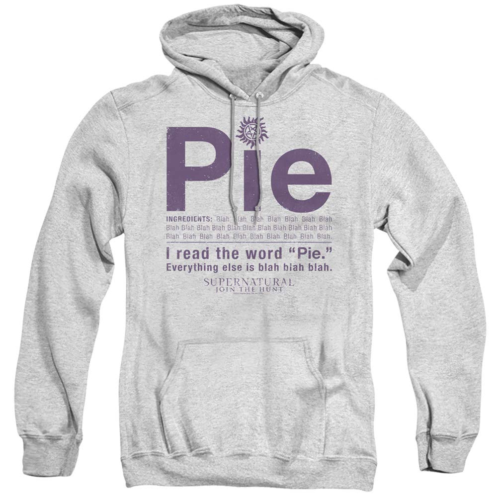 Supernatural TV Show Hoodie - Pie Scene Athletic Heather Grey Pullover Hoodie for Fans & Casual Wear | Perfect for Halloween, Cosplay & Everyday Outfits