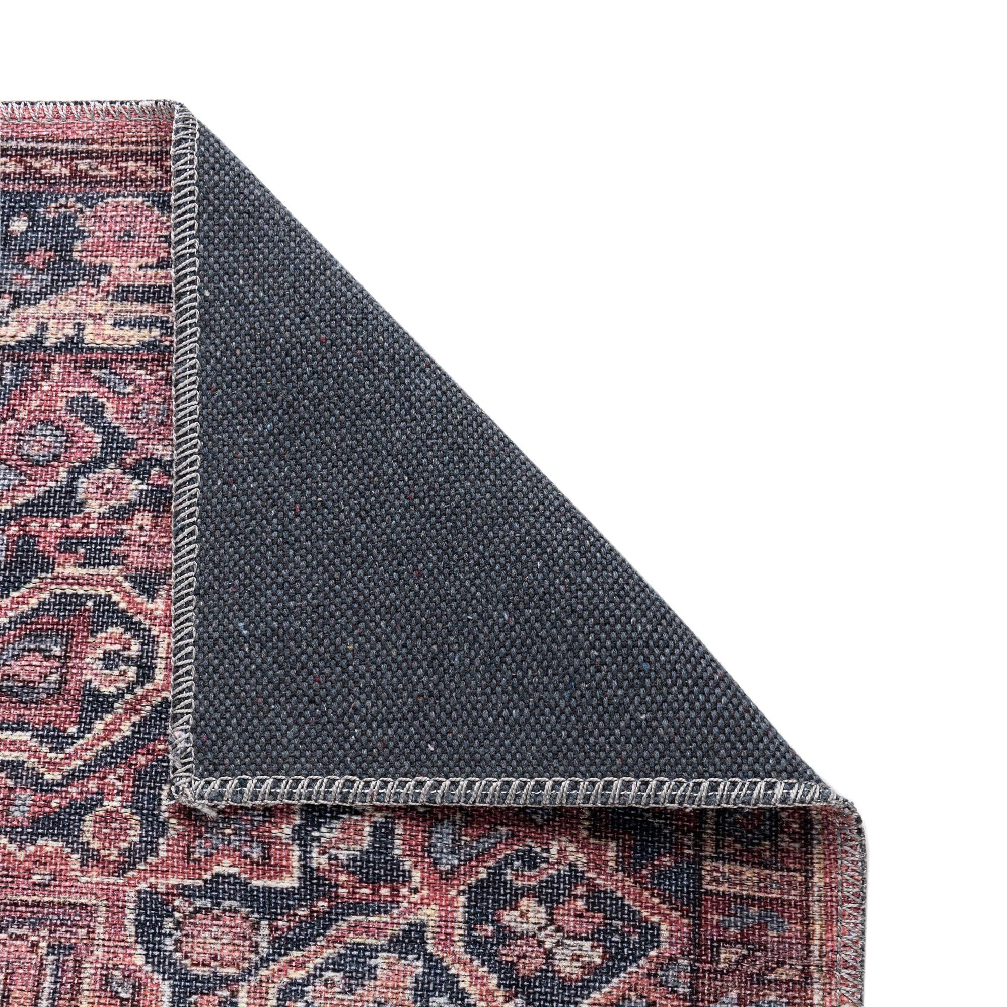 Washable Low-Pile Area Rug 10' x 13' Rust Red - Maahru Collection by Rugs.com | Perfect for Living Rooms, Dining Rooms & Open Floor Plans | Pet-Friendly & Easy Clean Home Decor