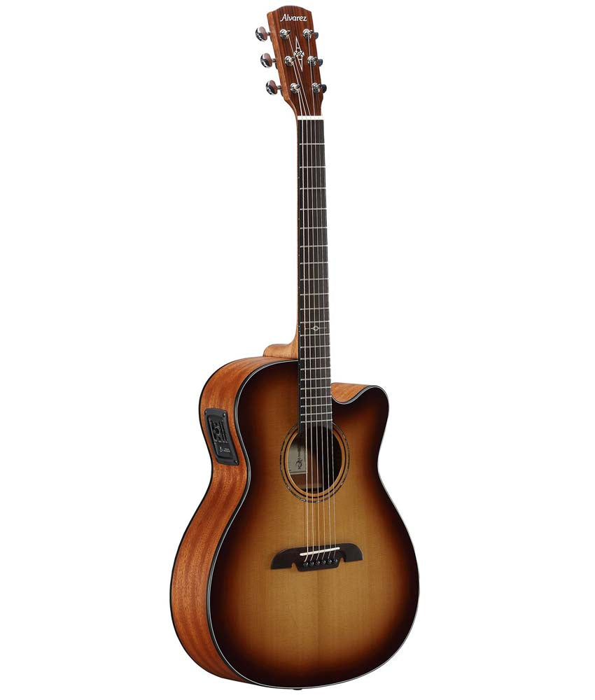 Alvarez AF60CESHB Artist OM/Folk Acoustic-Electric Guitar - Spruce Top, Mahogany Back & Sides, Shadowburst Finish | Perfect for Live Performances, Studio Recording & Home Practice