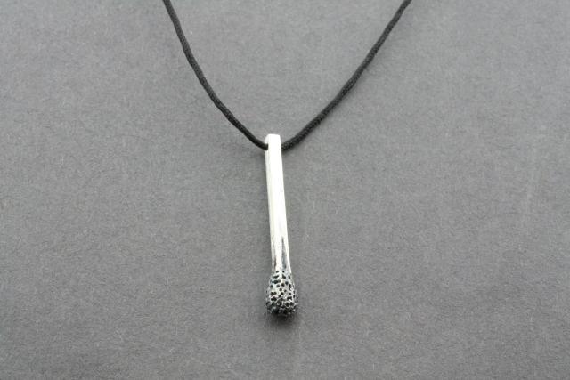 Burnt Match on String Necklace - Unique Handmade Gothic Jewelry for Women - Perfect for Halloween, Cosplay, and Dark Fashion Accessories