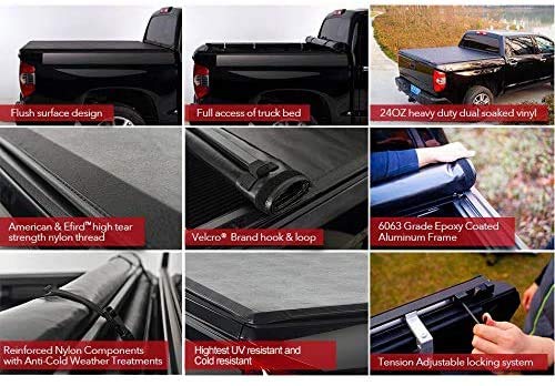 2019-2025 Ford Ranger Short Bed 5' Vinyl Soft Roll Up Tonneau Cover | Waterproof & Durable Truck Bed Cover for Styleside Pickup | Perfect for Camping, Hauling & Outdoor Adventures