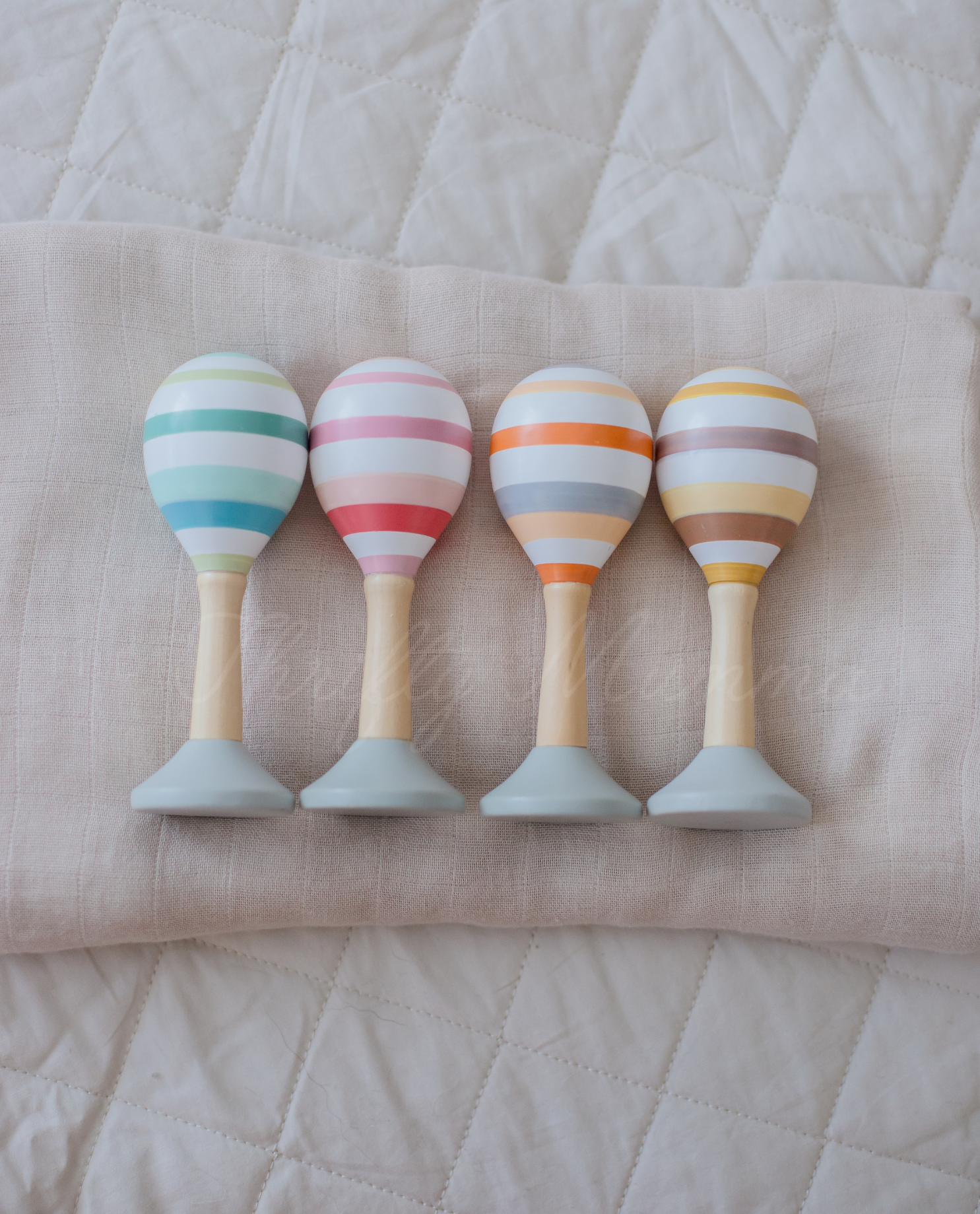 Pastel Wooden Musical Maracas - Handcrafted Percussion Instruments for Kids, Toddlers & Early Education - Perfect for Music Class, Birthday Parties & Sensory Play