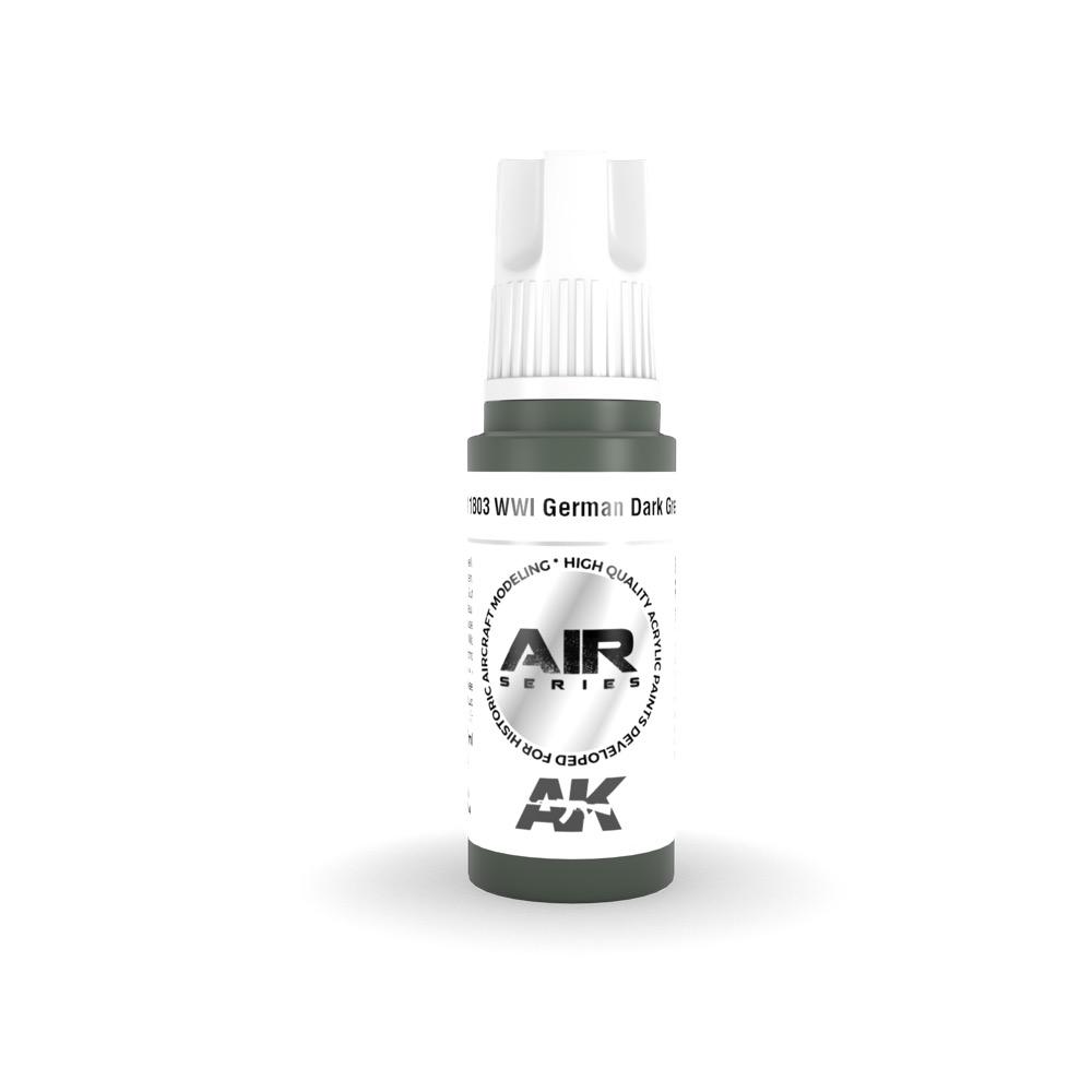 AK Interactive AK11803 Air Series WWI German Dark Green Acrylic Paint - 17ml Bottle - 3rd Generation Formula - Perfect for Model Kits, Dioramas & Military Miniatures