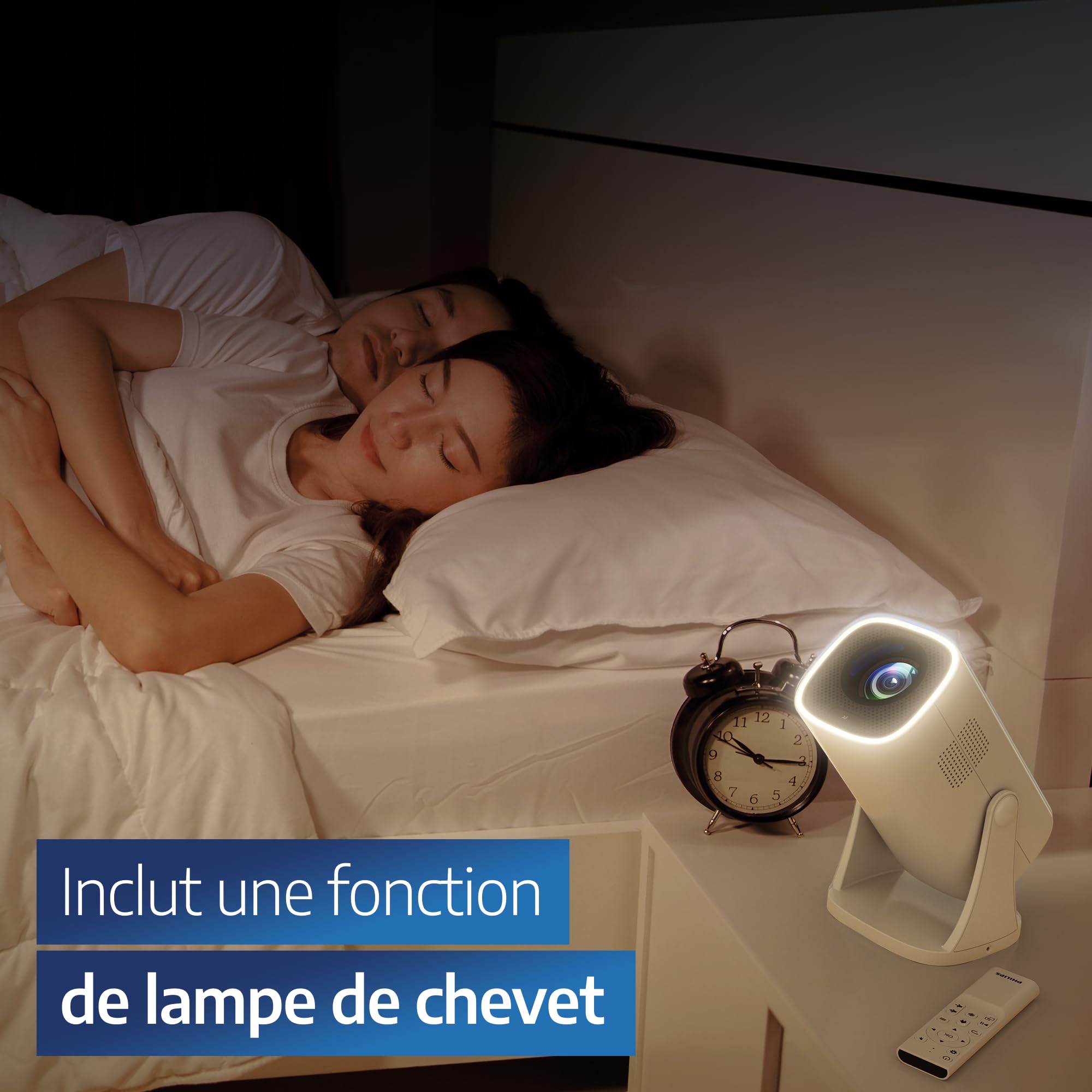 Philips Neopix 230Smart Full HD 1080p Home Theater Projector with Image Correction, LuminOS, Built-in Apps & Audio System - Perfect for Movie Nights, Gaming & Bedroom Entertainment