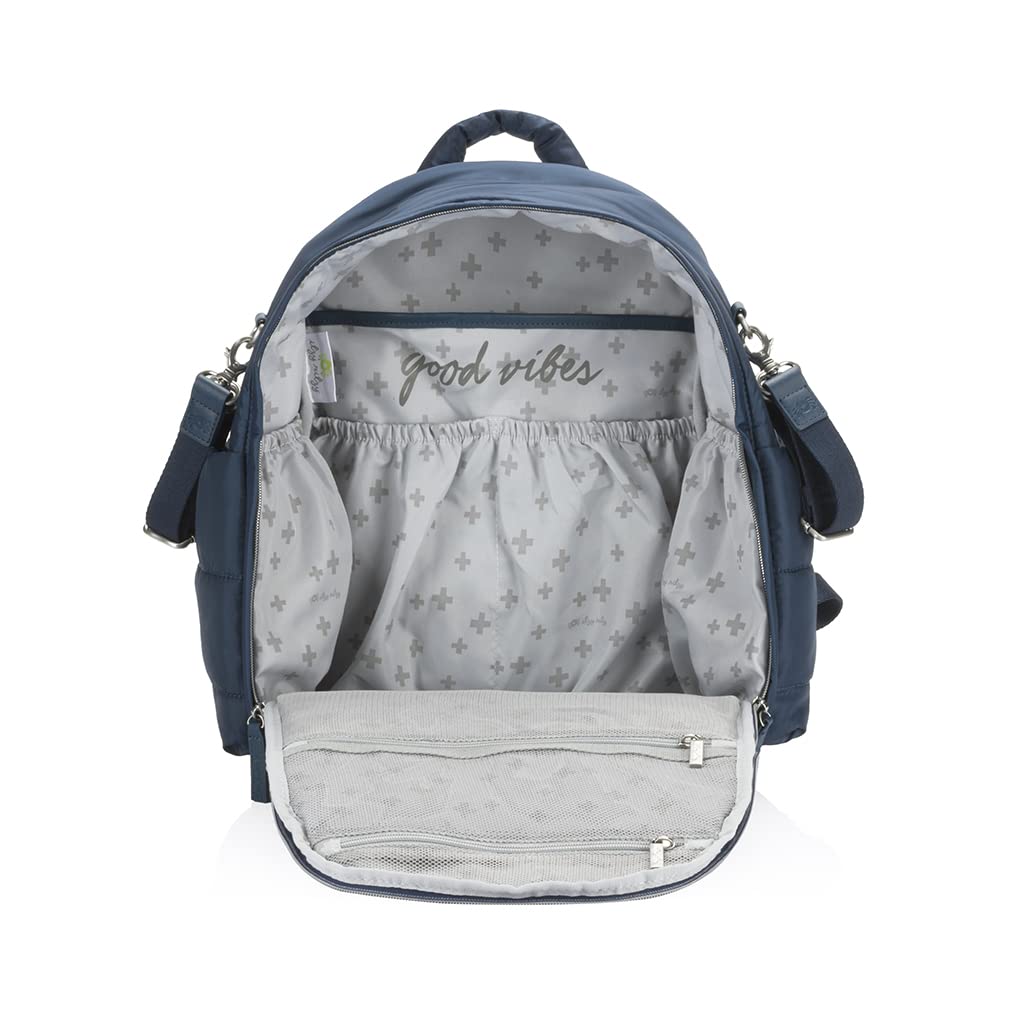 Itzy Ritzy Dream Diaper Bag Backpack - Compact Baby Backpack with 14 Pockets, Changing Pad & Stroller Straps | Waterproof Diaper Bag for Moms | Perfect for Travel, Daycare & On-the-Go Parenting (Sapphire Starlight)