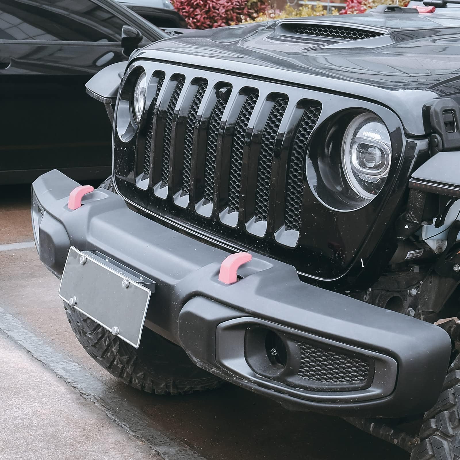 Pink Bumper Tow Hook Covers for Jeep Wrangler JK JL Gladiator TJ (2007-2022) - 2PCs Protective Accessories | Off-Road Style Upgrade & Front End Protection