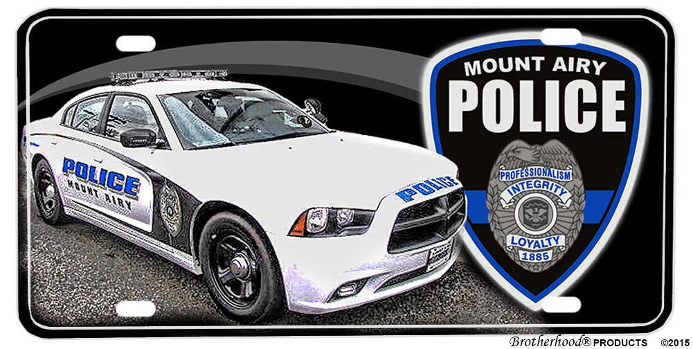 Mt Airy NC Police Dept Compatible Aluminum License Plate - Durable Charger-Compatible Car Tag for Law Enforcement & First Responders - Perfect for Police Vehicles, Emergency Cars & Fleet Use