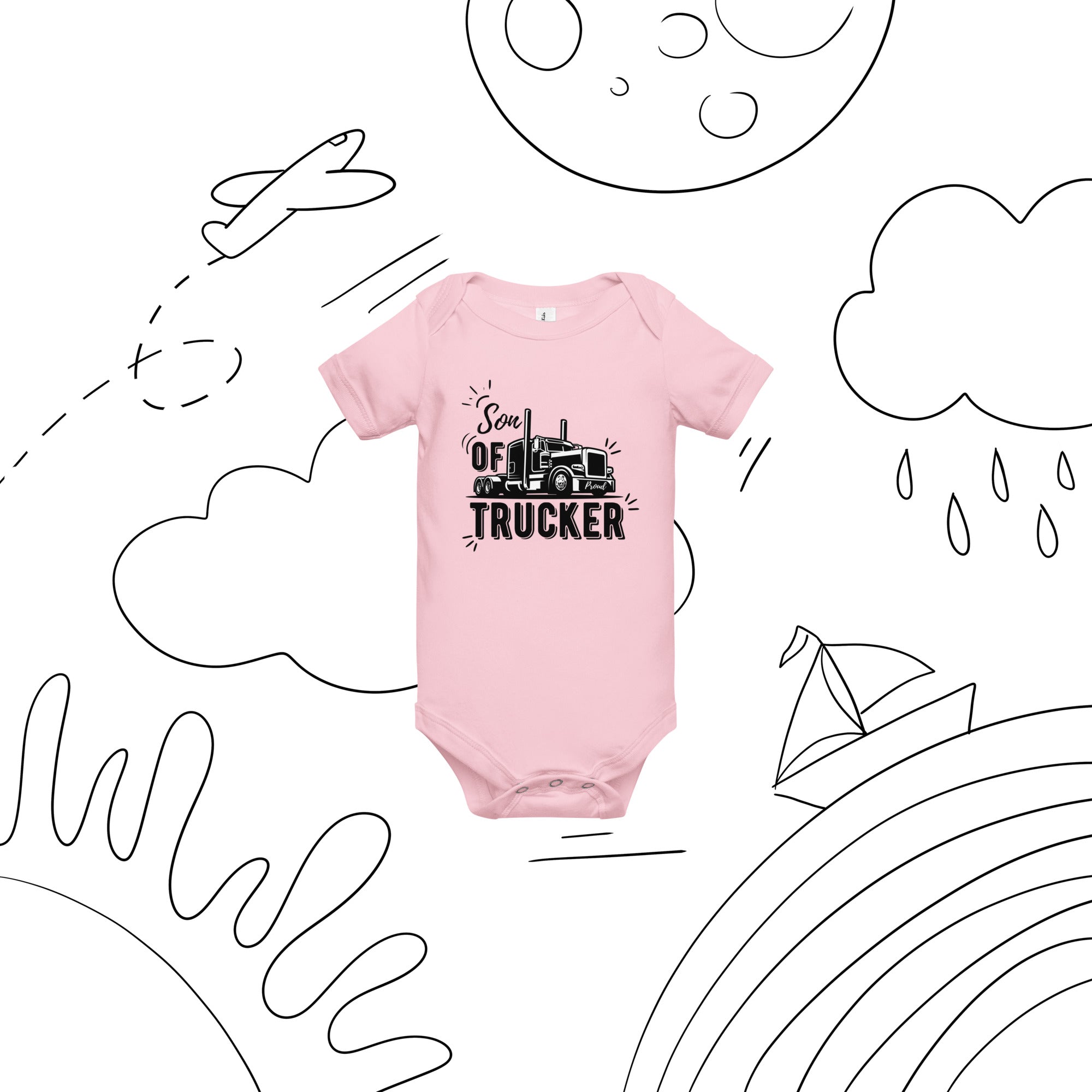 Son Of Trucker Baby Onesies - Cute & Comfortable Trucker-Themed Bodysuits for Infants & Toddlers - Perfect for Playtime, Family Outings & Photo Shoots