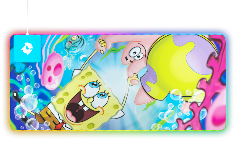 Spongebob P1 BFF RGB Gaming Mouse Pad - Extra Large (XL) Non-Slip Surface for PC, Laptop & Office Use