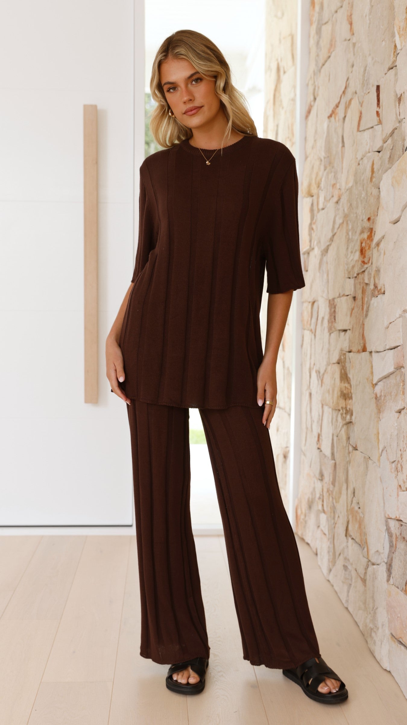 Bayu Knit Top Women's Casual Long Sleeve Sweater - Soft Brown Knitted Pullover for Fall & Winter | Perfect for Office, Date Night & Cozy Home Wear
