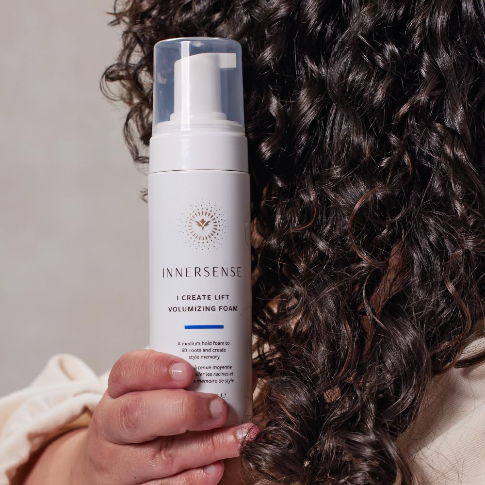 INNERSENSE Organic Volumizing Foam for Hair Lift & Volume - Natural Styling Foam for Fine, Thin Hair - Perfect for Daily Use & Special Occasions