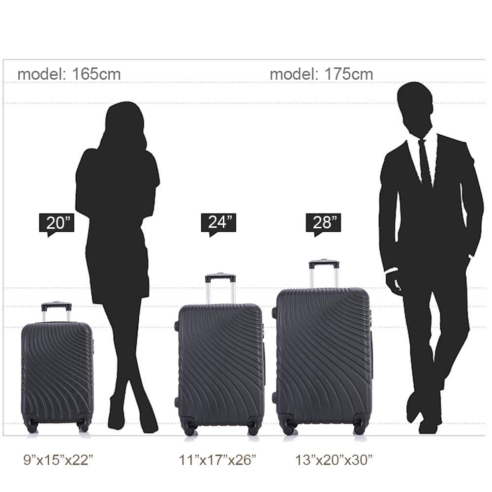 Yotefe 3-Piece Spinner Luggage Set - 20